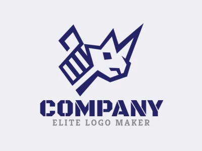 Logotipo ideal para diferentes negocios en forma de un rinoceronte con diseño creativo y estilo abstracto.