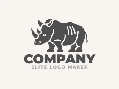 Un logotipo profesional y refinado con la forma estilizada de un rinoceronte, ofreciendo un diseño de temática animal impactante y asequible.