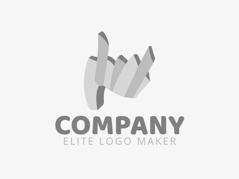 Cree un logotipo vectorial para su empresa en forma de un rinoceronte con un estilo 3d, el color utilizado es el gris.