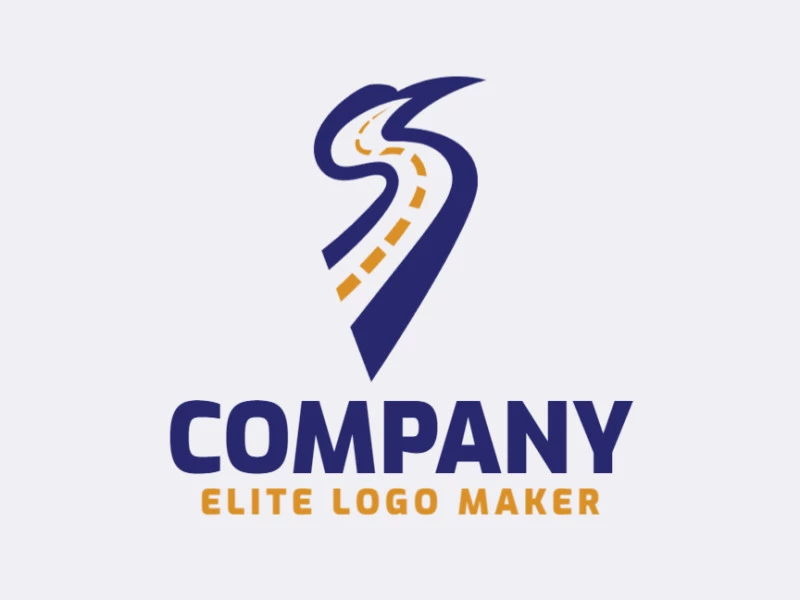 Cree un logotipo memorable para su negocio en forma de un pájaro combinado con un camino con un estilo abstracto y un diseño creativo.