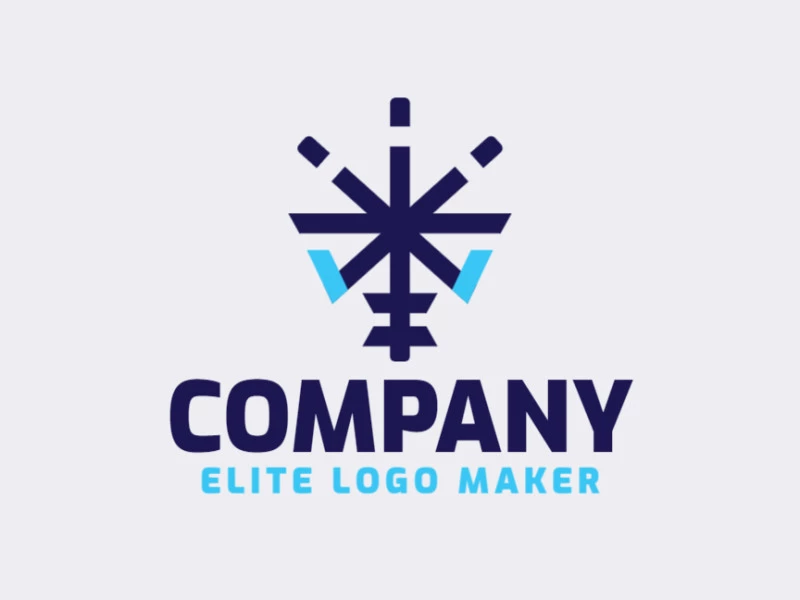 Cree un logotipo memorable para su negocio en forma de un robot combinado con un asterisco, con un estilo abstracto y un diseño creativo.