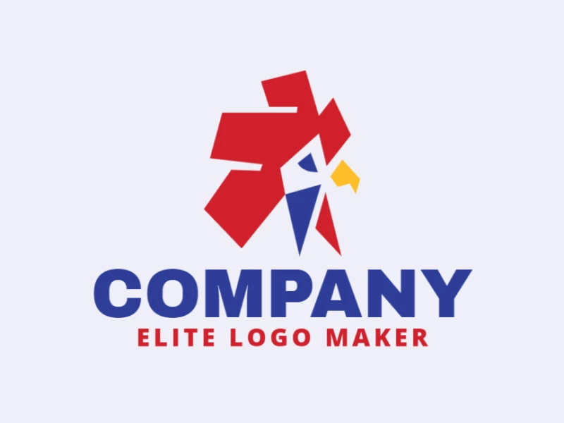 Logotipo ideal para diferentes negocios en forma de un gallo abstracto con diseño creativo y estilo minimalista.