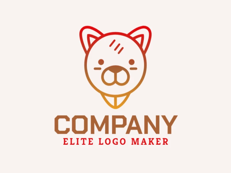 Un logotipo de estilo degradado con la cabeza redonda de un oso, combinando colores vibrantes para un diseño impactante y moderno.