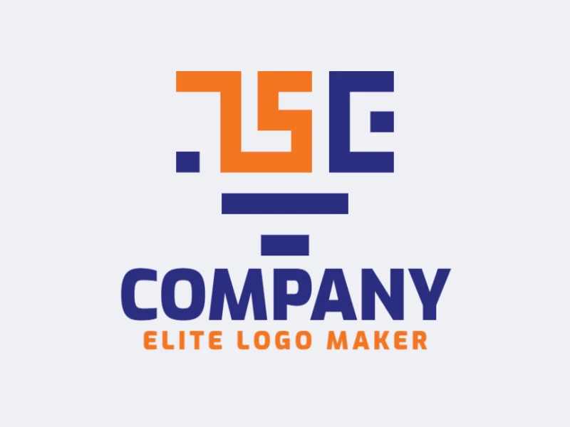 Logotipo ideal para diferentes negocios en forma de una letra "S" combinado con una letra "E", con diseño creativo y estilo abstracto.