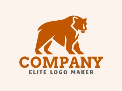 Logotipo personalizable en forma de un Tigre dientes de sable con diseño creativo y estilo abstracto.