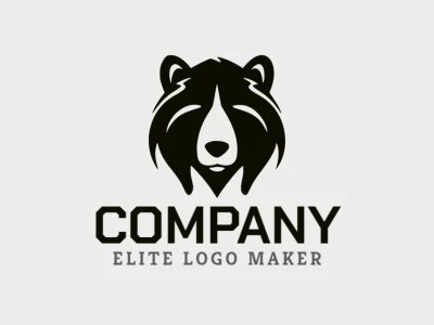 Crear su logotipo en línea con la forma de un oso triste con colores personalizables y estilo simple.