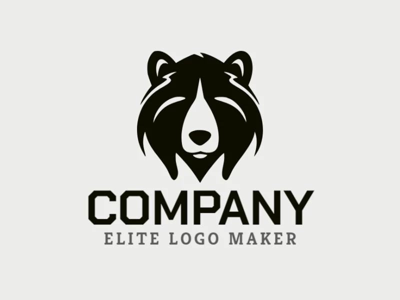 Crear su logotipo en línea con la forma de un oso triste con colores personalizables y estilo simple.