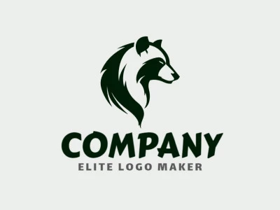 Un logotipo de mascota vectorial refinado con un oso negro aterrador, diseñado con detalles audaces y líneas limpias para crear un símbolo de marca impactante y memorable.