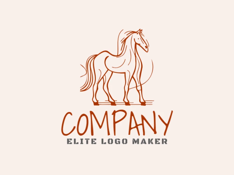 Un diseño artesanal con un caballo garabateado, que desprende autenticidad y encanto, perfecto para un logotipo rústico.