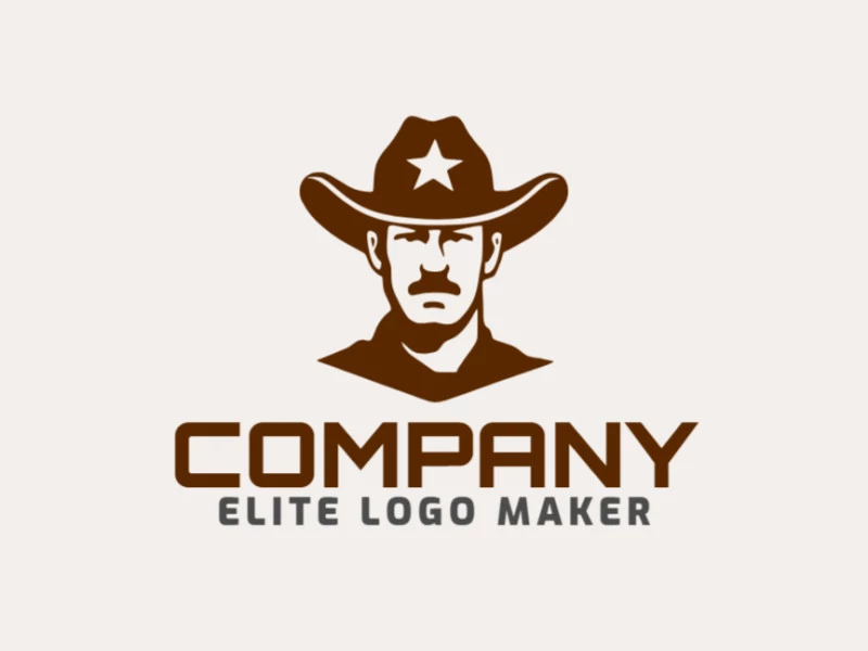 Logotipo personalizable en forma de un alguacil con diseño creativo y estilo abstracto.