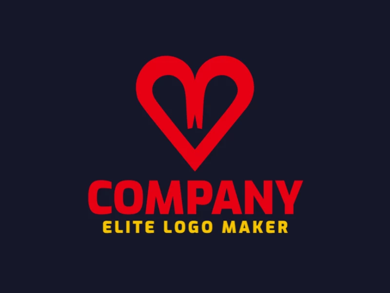 Un logotipo refinado y económico con un simple corazón rojo en estilo minimalista, creando una impresión lujosa y elegante.