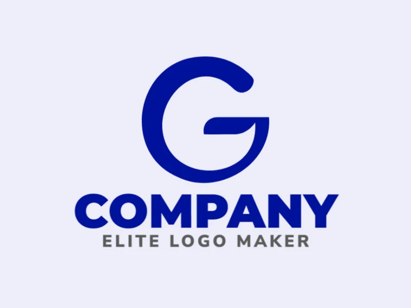 Una plantilla de logotipo creativa que presenta la letra 'G' simple, con un diseño elegante y minimalista, ideal como letra inicial en proyectos de marca.