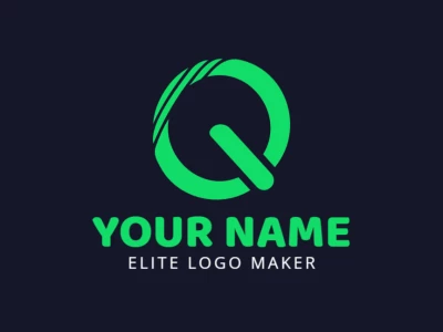 Un logotipo minimalista con la letra 'Q' simple, diseñado con líneas limpias para ofrecer una identidad visual elegante y personalizable.