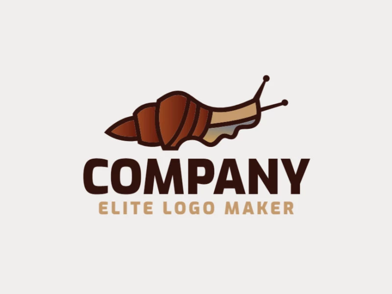 Crea un logotipo ideal para tu negocio en forma de un caracol con un estilo gradiente y colores personalizables.