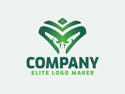 Logotipo memorable en forma de un cabeza de serpiente con estilo gradiente y colores personalizables.