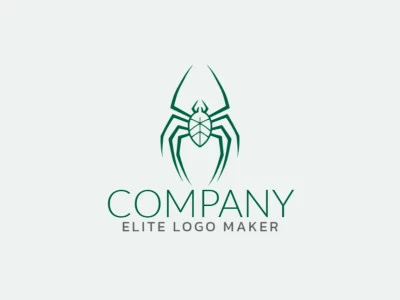 Un logotipo llamativo con una araña de diseño simétrico, que irradia intriga y elegancia con sus tonos verdes, perfecto para una imagen de marca cautivadora.