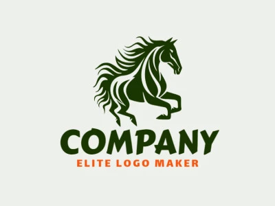 Logotipo ideal para diferentes empresas en forma de un caballo semental con un estilo mascota.