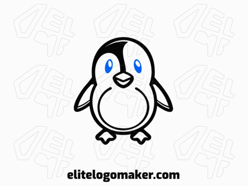 Logotipo vectorial de mascota adecuado con un pingüino extraño, con un diseño único y juguetón.