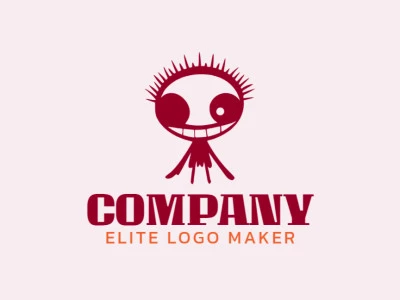 Crear un logotipo para su empresa en forma de una hombre de paja con estilo abstracto y color rojo.