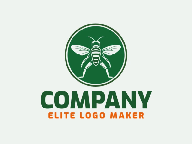 Logotipo personalizable en forma de un súper bicho con diseño creativo y estilo simétrico.