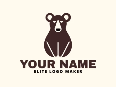 Un logotipo creativo con un diseño simple y simétrico de oso marrón, ofreciendo una solución económica y atractiva.