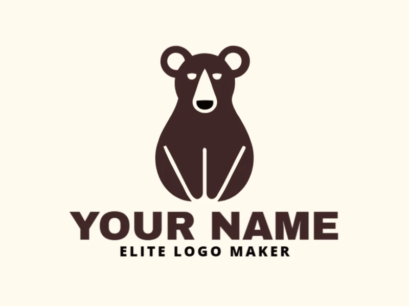 Un logotipo creativo con un diseño simple y simétrico de oso marrón, ofreciendo una solución económica y atractiva.