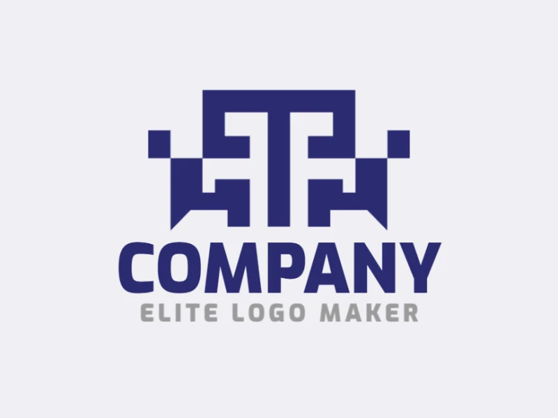 Logotipo ideal para diferentes negocios, en forma de una letra "T" combinado con un robot, con diseño creativo y estilo minimalista.