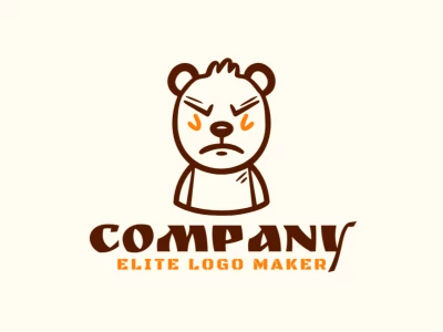 Un logotipo elegante y editable con un osito de peluche en estilo animal, diseñado con líneas suaves y una apariencia encantadora para una identidad de marca versátil.