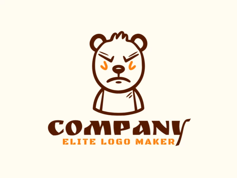 Un logotipo elegante y editable con un osito de peluche en estilo animal, diseñado con líneas suaves y una apariencia encantadora para una identidad de marca versátil.