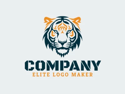 Logotipo ideal para diferentes negocios en forma de una cabeza de tigre, con diseño creativo y estilo abstracto.