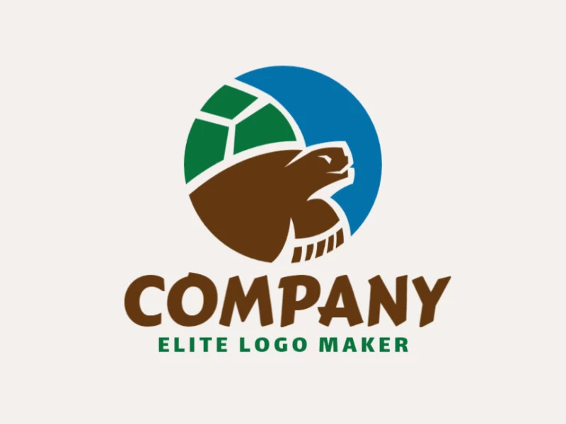 Logotipo ideal para diferentes negocios en forma de una tortuga con diseño creativo y estilo abstracto.