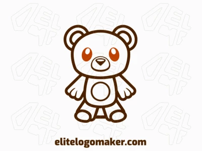 Logotipo personalizable infantil con un osito de peluche, diseñado con formas divertidas y colores brillantes para una identidad visual divertida y adaptable.