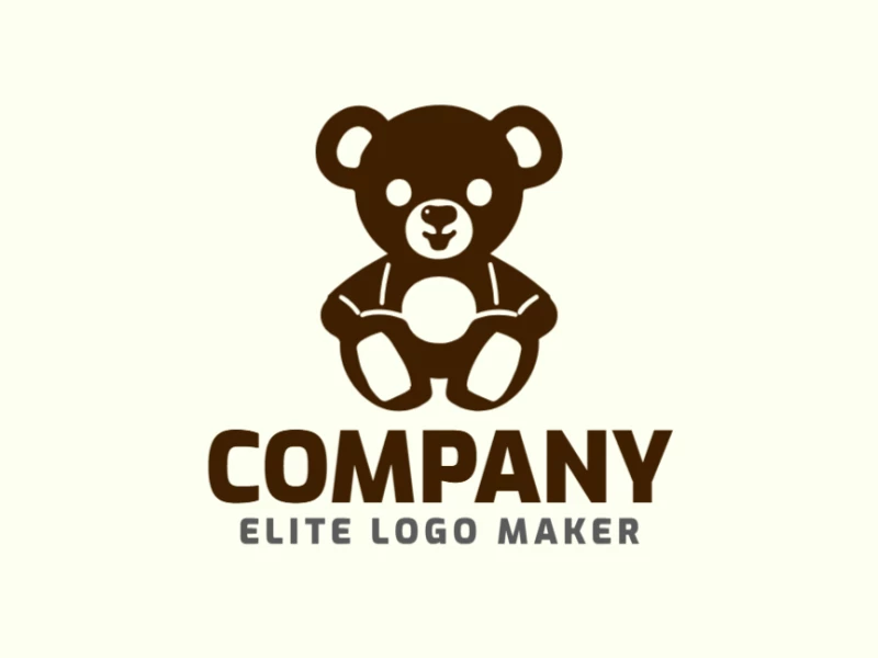 Diseño de logo vectorial con un oso marrón de juguete en estilo pictórico, brindando una representación visual divertida y encantadora para tu marca.