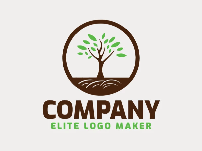 Logotipo profesional en forma de un árbol con diseño creativo y estilo abstracto.