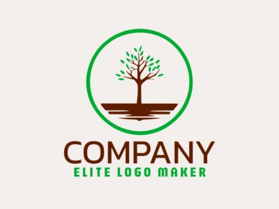 Un logotipo versátil y cuidadosamente elaborado en forma de una árbol con hojas, con un estilo creativo; los colores elegidos fueron verde y marrón oscuro.