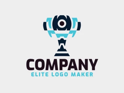 Logotipo ideal para diferentes empresas en forma de un trofeo con un estilo abstracto.