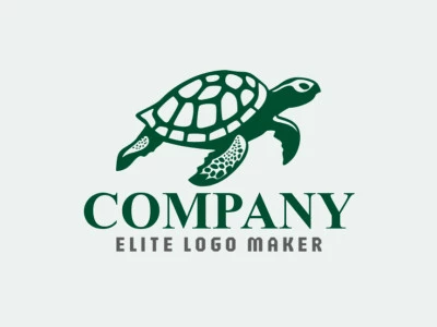 Logotipo adaptable en forma de una tortuga con un estilo simple, el color utilizado fue el verde oscuro.