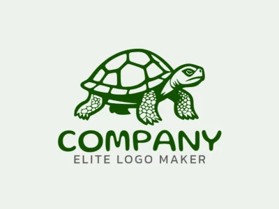 Logotipo ideal para diferentes empresas en forma de una tortuga con un estilo simple.