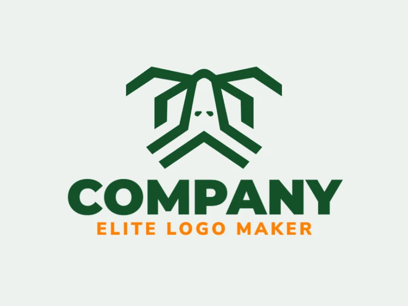 Logotipo personalizable en forma de una tortuga con un estilo abstracto, el color utilizado fue el verde.