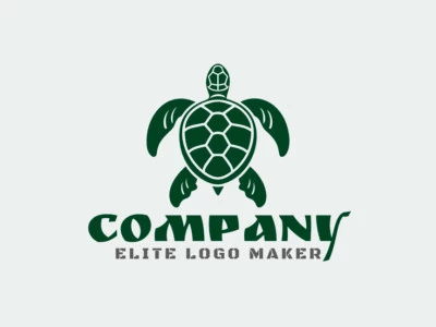 Un logo simétrico que muestra una tortuga, ideal para marcas ecológicas.