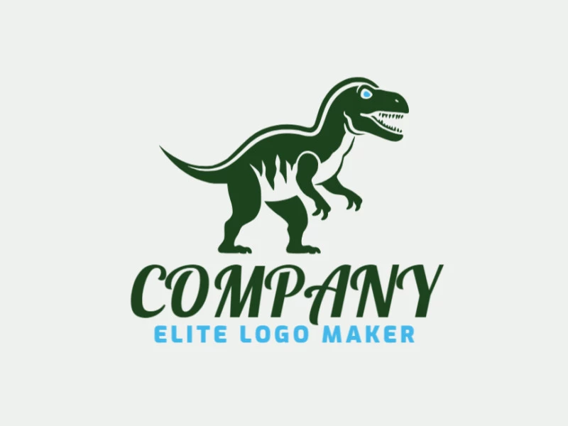 Cree un logotipo vectorial para su empresa en forma de un tiranosaurio con un estilo abstracto, el color utilizado es el verde.