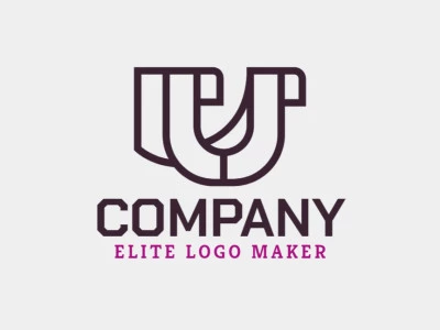 Crear su logotipo en línea con la forma de una letra "U" combinado con aves, con colores personalizables y estilo abstracto.