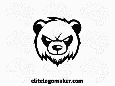 Diseño de logotipo de mascota con un oso panda valiente, creado con detalles amigables y colores vibrantes para una representación encantadora y memorable de tu marca.