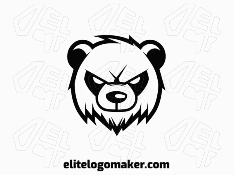 Diseño de logotipo de mascota con un oso panda valiente, creado con detalles amigables y colores vibrantes para una representación encantadora y memorable de tu marca.