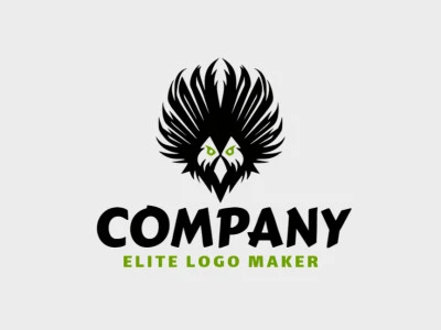 Cree un logotipo memorable para su negocio en forma de un buitre con un estilo simétrico y un diseño creativo.