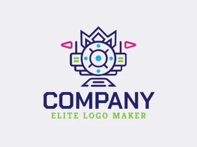 Logotipo moderno en forma de un cámara web, con diseño profesional y estilo abstracto.