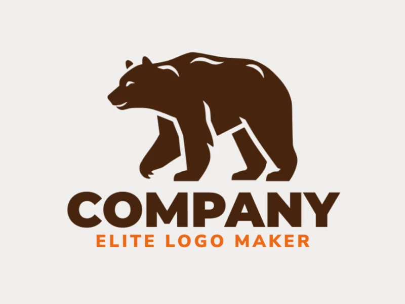 Logotipo profesional en forma de un oso salvaje con diseño creativo y estilo minimalista.