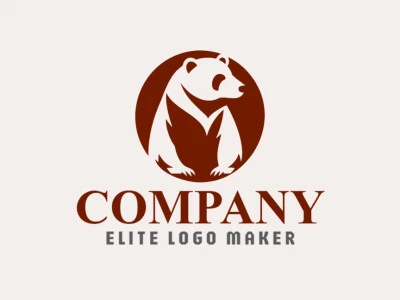 Un logotipo circular con un oso salvaje en color marrón oscuro.