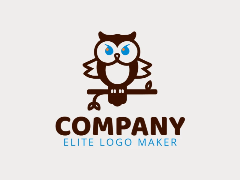 Una plantilla de logotipo hermosa con un búho sabio en un estilo animal elegante, combinando elegancia e inteligencia en un diseño cautivador.