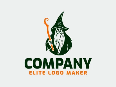 Crear su logotipo en línea con la forma de un mago con colores personalizables y estilo abstracto.